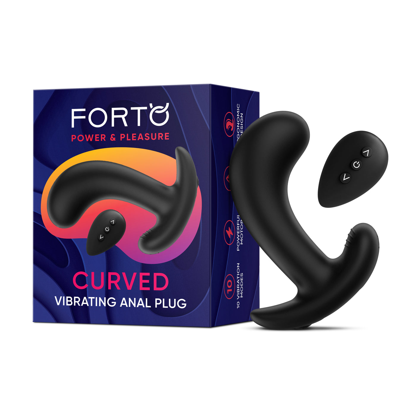 Curved Vibrating Anal Plug w/ Remote