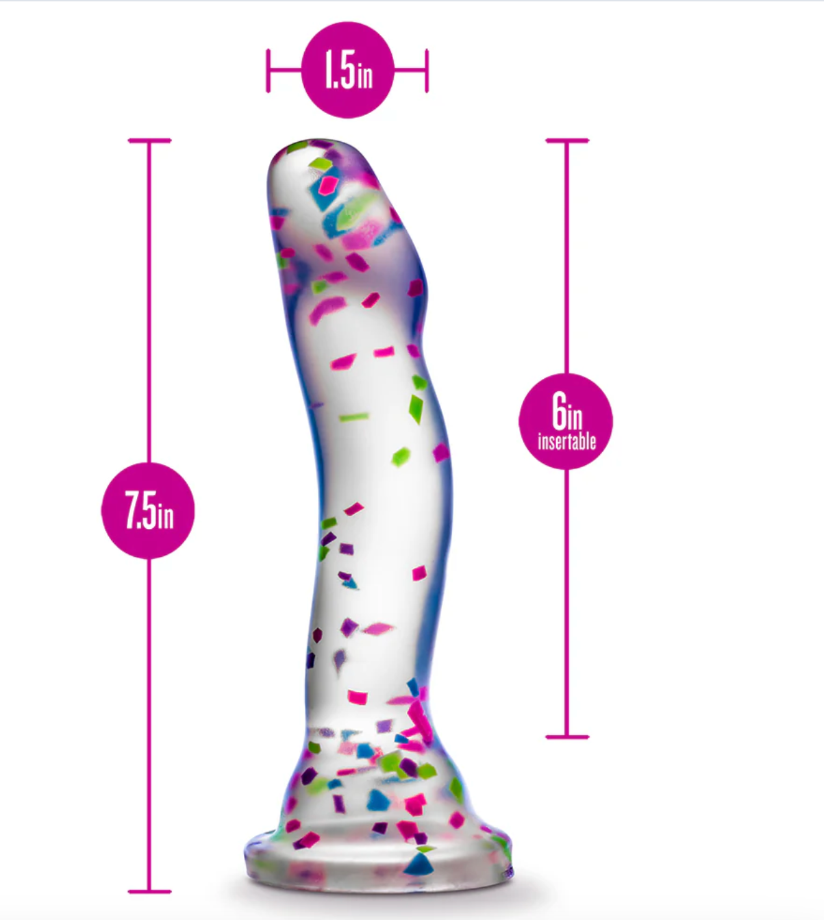 Neo Elite Confetti Glow in Dark Dildo