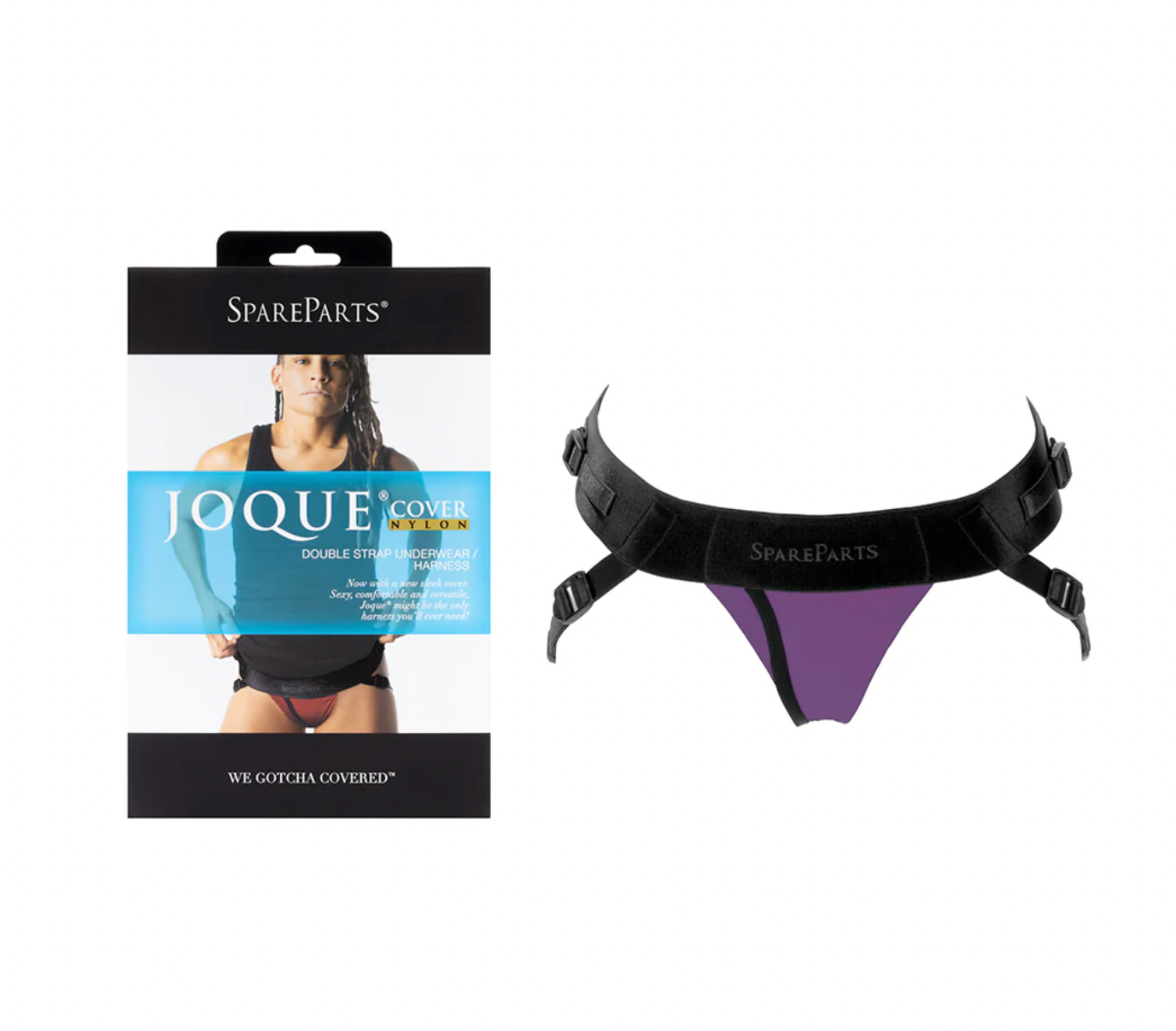SpareParts Joque Cover Double Strap Jock Style Adjustable Cloth Strap-On Harness