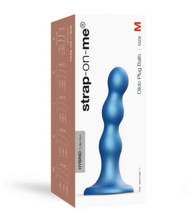 Strap-On-Me Dildo Plug Balls Metallic- Med