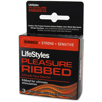 Lifestyles Pleasure Ribbed - 3pk