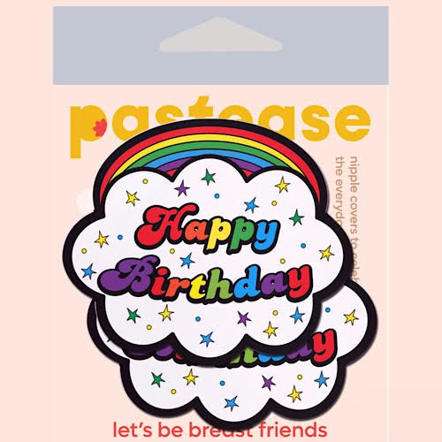 Pastease Nipple Covers Rainbow Cloud Happy  B Day