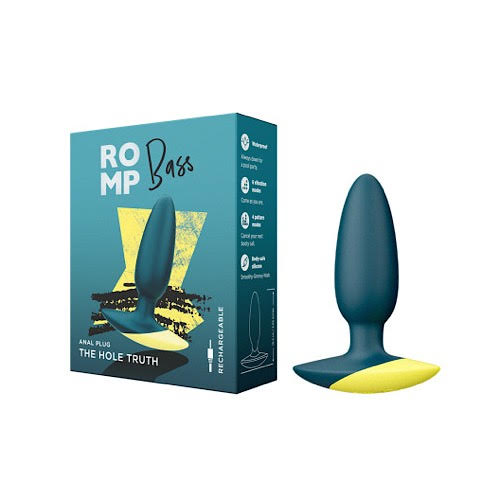 ROMP BASS Vibrating Anal Plug Teal