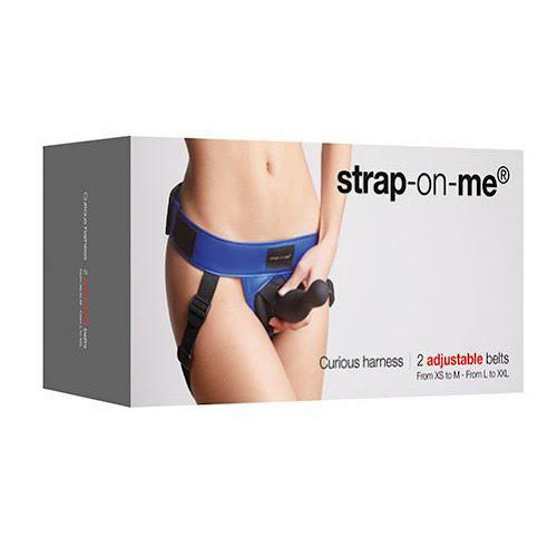Strap-On-Me Curious Leatherette Harness - Metallic Blue